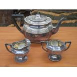 SILVER PLATED COMPOSITE THREE PIECE TEA SET