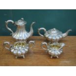 19th CENTURY HALLMARKED SILVER TEA/COFFEE SET,