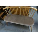 ERCOL STYLE LIGHT OAK SALON SETTEE