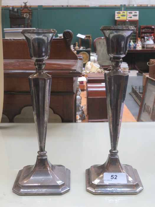 PAIR OF 1920s HALLMARKED SILVER CANDLESTICKS, CHESTER ASSAY,