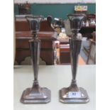 PAIR OF 1920s HALLMARKED SILVER CANDLESTICKS, CHESTER ASSAY,