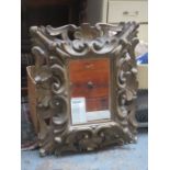 VICTORIAN GILDED AND BEVELLED WALL MIRROR (AT FAULT)