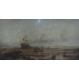 JAMES CALLOW, OIL ON CANVAS WITH 'JAMES CALLOW 1838' ON FRAME- WRECK ON THE COAST,