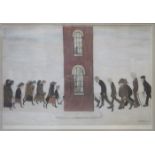 LS LOWRY LIMITED EDITION PENCIL SIGNED COLOUR PRINT WITH FINE ART TRADE GUILD BLIND STAMP- THE