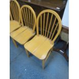 SET OF FIVE PAINTED KITCHEN CHAIRS
