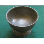 TUDRIC PEWTER DEEP FRUIT BOWL ON STEMMED SUPPORTS,