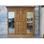 CARVED FRONTED VICTORIAN STYLE COMBINATION WARDROBE