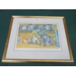 ANNIE WILLIAMS, GILT FRAMED LIMITED EDITION PRINT No 575/850- THE WELSH DRESSER,