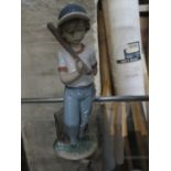 LLADRO COLLECTORS SOCIETY GLAZED CERAMIC FIGURE OF A YOUNG BASEBALL PLAYER,