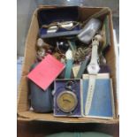 BOX OF ASSORTED OLD SPECTACLES PLUS COLLECTOR'S ITEMS