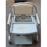 VINTAGE PAINTED CHILD'S METAMORPHIC HIGH CHAIR