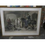 FRAMED POLYCHROME ETCHING- THE RETURN FROM HAWKING,