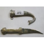 SILVER COLOURED AND BRASS DAGGER