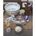 QUANTITY OF VARIOUS SUNDRIES INCLUDING PORTMEIRION BOWL, COPELAND SPODE CUP, CROWN DERBY SNAIL,