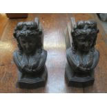 PAIR OF VICTORIAN TERRE FIRESIDE ANDIRONS