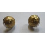 18ct WHITE AND YELLOW GOLD STUD EARRINGS