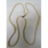 DOUBLE ROW PEARL NECKLACE WITH 9ct GOLD CLASP