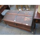 VINTAGE WOODEN TRAVEL CHEST AND CONTENTS