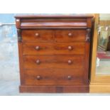 SCOTTISH STYLE MAHOGANY TWO OVER THREE CHEST OF DRAWERS WITH SECRET DRAWER TO TOP