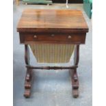 19th CENTURY ROSEWOOD FOLD OVER GAMES TABLE WITH SINGLE DRAWER