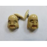 PAIR OF JAPANESE BUDDHA CUFFLINKS