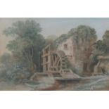 ARTIST UNKNOWN, FRAMED AND GLAZED WITH ARCHED MOUNT WATERCOLOUR- THE CHESHIRE WATER MILL,