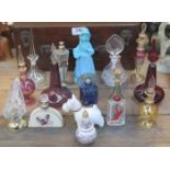 PARCEL OF VARIOUS GLASS & OTHER PERFUME BOTTLES