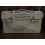 VINTAGE LEATHER CASE CONTAINING BARTHOLEMEW'S MAPS OF ENGLAND AND WALES