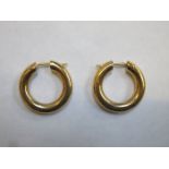 PAIR OF 9ct GOLD HOLLOW HOOP EARRINGS