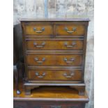 SMALL GEORGIAN STYLE MAHOGANY TWO OVER THREE CHEST OF DRAWERS