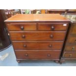 VICTORIAN MAHOGANY TWO OVER THREE CHEST OF DRAWERS