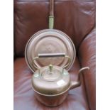 COPPER BED WARMER PLUS COPPER KETTLE