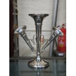 MODERN HALLMARKED SILVER EPERGNE (ONE VASE DEFICIENT),