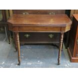 VICTORIAN MAHOGANY FOLD OVER TEA TABLE