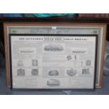 FRAMED MARITIME DISCOVERIES MAP PLUS STEAMSHIP RELATED PRINT -WITHDRAWN