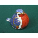 ROYAL CROWN DERBY CERAMIC ROBIN FORM PAPERWEIGHT