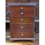 SMALL 19th CENTURY MAHOGANY APPRENTICE CHEST OF FIVE DRAWERS