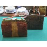 VINTAGE LADIES REPTILE HOUSE HANDBAG PLUS ONE OTHER VINTAGE LADIES HANDBAG