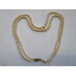 DOUBLE ROW PEARL NECKLACE WITH 9ct GOLD CLASP