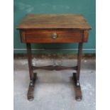 19th CENTURY ROSEWOOD SINGLE DRAWER SIDE TABLE
