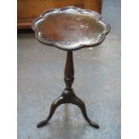 MAHOGANY SHAPED TOPPED TRIPOD WINE TABLE