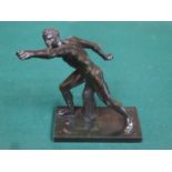 ITALIAN STYLE BRONZE FIGURE OF A GLADIATOR, SIGNED, IN THE MANNER OF FONDERIE SOMMER, NAPOLI,
