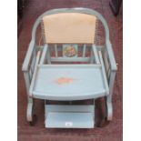 VINTAGE PAINTED CHILD'S METAMORPHIC HIGH CHAIR