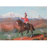 DAVID THORP, FRAMED AND GLAZED OIL ON CANVAS, SIGNED AND DATED 1995- TROOPER JOHN HUSSIN,