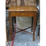 MAHOGANY SIDE TABLE WITH INLAID DECORATION