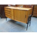 ART DECO STYLE BOW FRONTED COCKTAIL CABINET