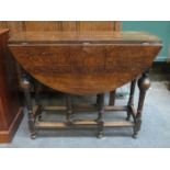 ANTIQUE OAK GATELEG DINING TABLE