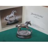LIMITED EDITION CAST STERLING SILVER FIGURE BY GEOFFREY SHEET - STARTLED YEARLING.