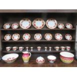 VICTORIAN HANDPAINTED AND GILDED DINNERWARE