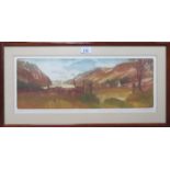 JOHN M DEGUAN, FRAMED AND GLAZED COLOURED ETCHING- BOAM CRAG,